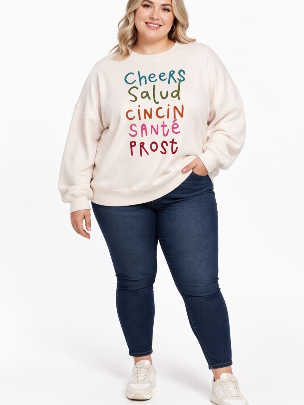 MAEVE x JORDAN Nickson Cheers Graphic Crewneck Sweatshirt, Size 3X Anthropologie